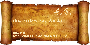 Andrejkovics Vanda névjegykártya